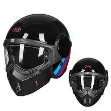 Beon B-706 Fiberglass Helmet with Mask- Black with Rainbow Designed