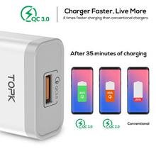 TOPK B126Q 18W Quick Charge 3.0 Fast Mobile Phone Charger EU