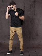 Men Khaki Slim Fit Solid Chinos