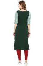 Women Floral Printed Straight Kurtis – Green