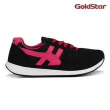 Goldstar 038 Black Sport Shoes For Women-Black(Pink)