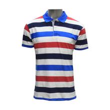 Multicolored Striped Short Sleeve Polo T-Shirt For Men