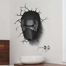 3d Star War Awakens Dark Knight Helmet Handsome Cartoon Wall Stickers