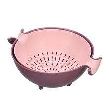 Kitchen Supplies_Drain Basket Plastic Round Fruit Basket