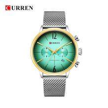 CURREN 8313 Round Dial Fashion Unisex Quartz Analog Metal Band Wrist Watch with Two Decorative Dials