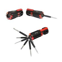 8 In 1 Multi-Function Screw Driver Kit- 6 LED Torch Light Tools Set