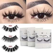 3 Pairs 3D Soft Fiber False Eyelashes Fluffy Wispy Lashes Thick Long Natural Eye Makeup Tools