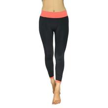 Plain Exercise Solid Leggings- Black/Orange