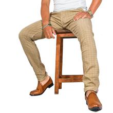 Virjeans Stretchable Cotton Check Chinos Pant for Men (VJC 712) Cream