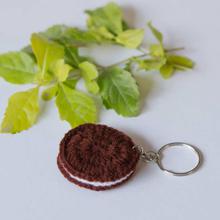 Chocolate Brown/White Oreo Designed Key Ring