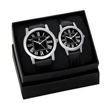 Timewear Analogue Black Dial Men's & Women's Couple Watch -