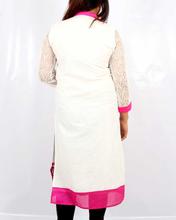 Saavya Design'S Women Embroidered White/Pink Kurti