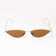 Brown Cat Eye Golden Metal Frame UV Protected Sunglasses