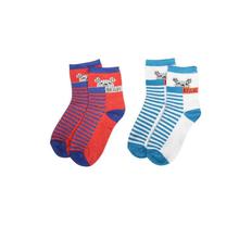 Combo Of 3 Pair Printed Socks For Kids -Red/Blue