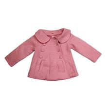 Pink Mixed Buttoned Designed Coat For Girls