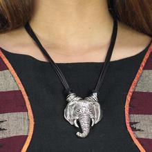 Silver Elephant Pendant Necklace For Women