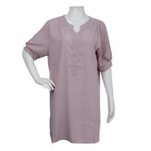 Blush Pink Solid Long Top For Women