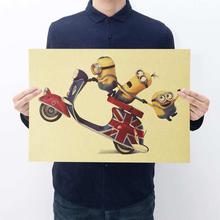 Minions Riding A Motorcycle  wall poster