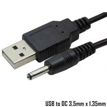 1 Meter USB to DC 3.5mm x 1.35mm Barrel Jack Adapter Connector Charging Cable