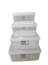 Bagmati  White Transparent Rectangular Plastic Utility Container Set Of 4, Es-1200