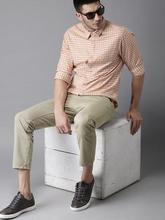 Men Grey Slim Fit Solid Cropped Chinos