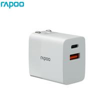 Rapoo Fast Charger 20W | Dual Port USB-C + USB-A PD Adapter | Compactable Laptop & Mobile