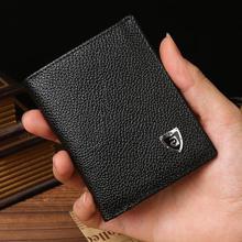 Slim Genuine Leather Small Thin Mini Men Wallet Male Purse