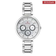 Titan 2480SM03 Silver Dial Stainless Steel Strap Watch For Women