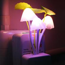 Mushroom Night Light Plug In Lamp Led Night Lights RGB With Dusk To Dawn Sensor Bedroom Lamp For Kids Baby Children NightLight