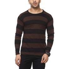 Cenizas Men's Full Sleeves Round Neck Striped Casual Tshirt/T-Shirt
