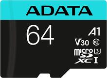 ADATA 64GB MicroSD Memory Card (Support 4K | V30 | A2 | UHS-I U3 Class 10 | Up to 100MB/s | Support Mobile, Tablet, Recorder, Motion Camera)