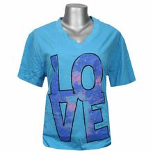 Blue 'Love' Printed T-Shirt For Women