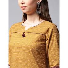 Women's Self Design Straight Kurta  (Yellow) -(kurta only)