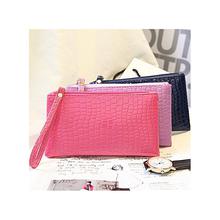 3 in 1 Ladies Pink/Purple/Blue Crocodile Texture Design PU Leather Purse bag