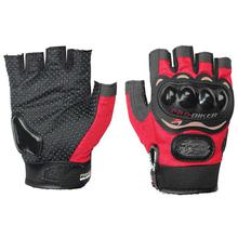 Pro-Biker Half Gloves For Men - Black & Red