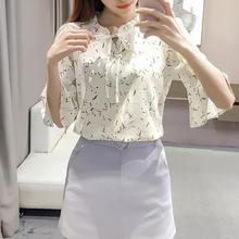 2019 New Summer Spring Blouse Women Tops Floral Print Shirts