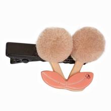 Cream Cherry Design Hair Clip For kids