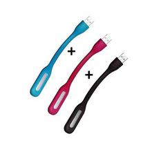 Pack Of 3 USB Lights-Blue/Pink/Black