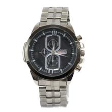 Black Round Dial Chronograph Watch For Men