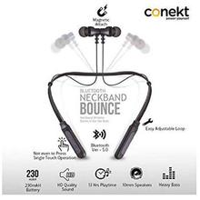 Conekt Bounce Bluetooth Headphones, Bluetooth 5.0 in-Ear Sport Bluetooth Earphone Wireless Neckband with Mic Black