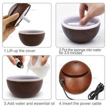 Mini Ultrasonic Air Humidifier USB Aroma Diffuser Wood Grain