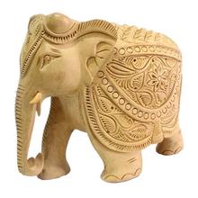 Tortilla Brown Wooden Carved Elephant Décor