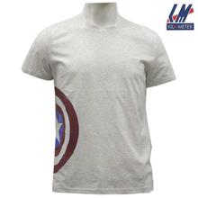 KILOMETER Light Grey Captain America Shield Printed T-Shirt For Men