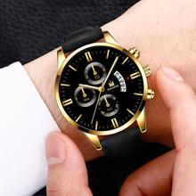 Military Sport Watch Men Fashion Quartz Watches Leather Band