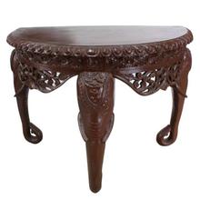 Brown Wooden Half Circled Table