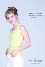 Police Light Yellow Solid Tank Top For Women (ST.1)