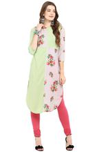 Women Floral Print Straight Kurtis – Green