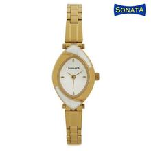 Sonata Analog White Dial Women's Watch - 8069YM03