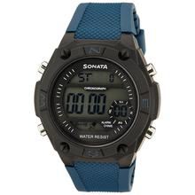 Sonata Superfibre Digital Grey Dial Men's Watch -77033PP03