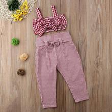 Toddler Kids Baby Girl Clothes Set Summer Sleeveless Plaid